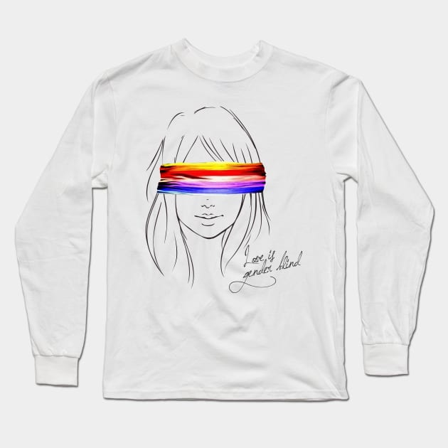 Love Is Gender Blind Long Sleeve T-Shirt by BadCatDesigns